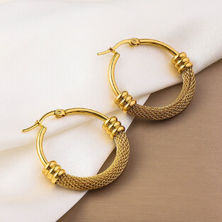 Gold Half Braid Earrings